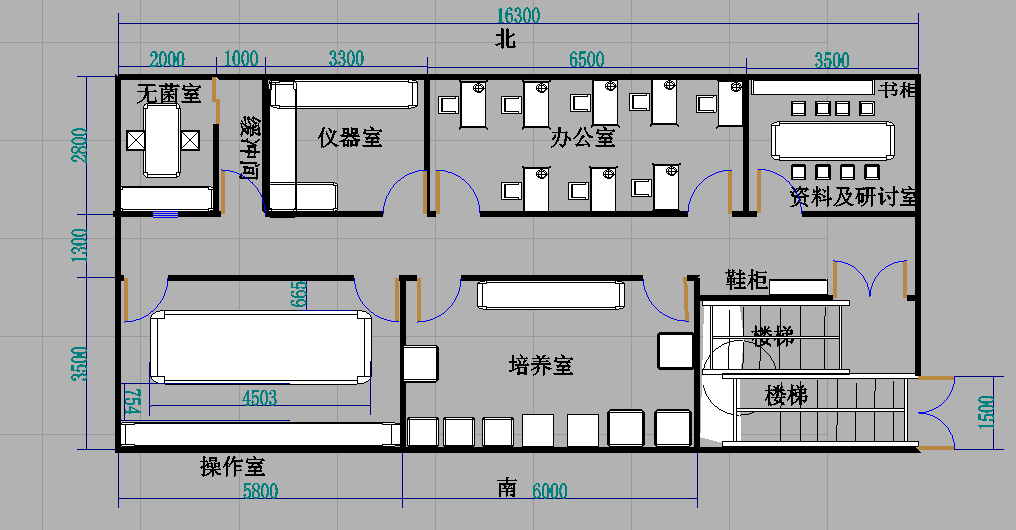 微生物實(shí)驗室平面設計圖