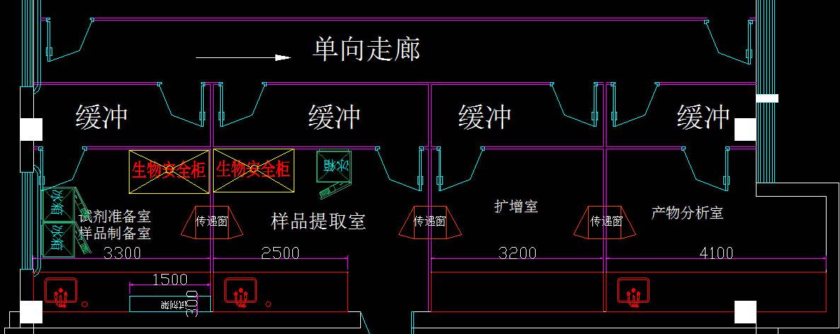 PCR實(shí)驗室平面布局圖